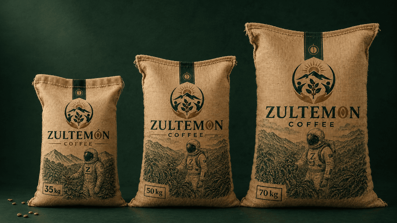 Zultemon Coffee export sack family in 35, 50 and 70 kilogram presentations